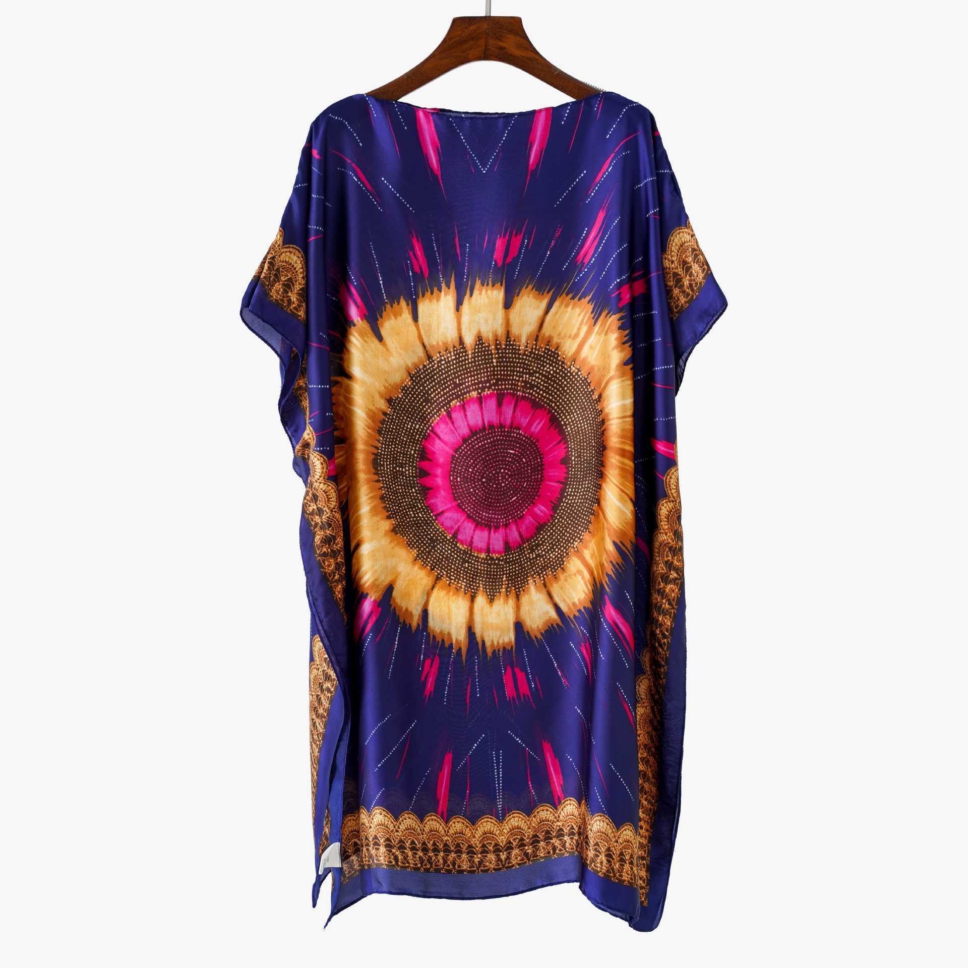 ebay nuevo estilo nacional europeo y americano impresión de playa camiseta de abrigo sexy suelta camiseta protector solar sopa de mujer