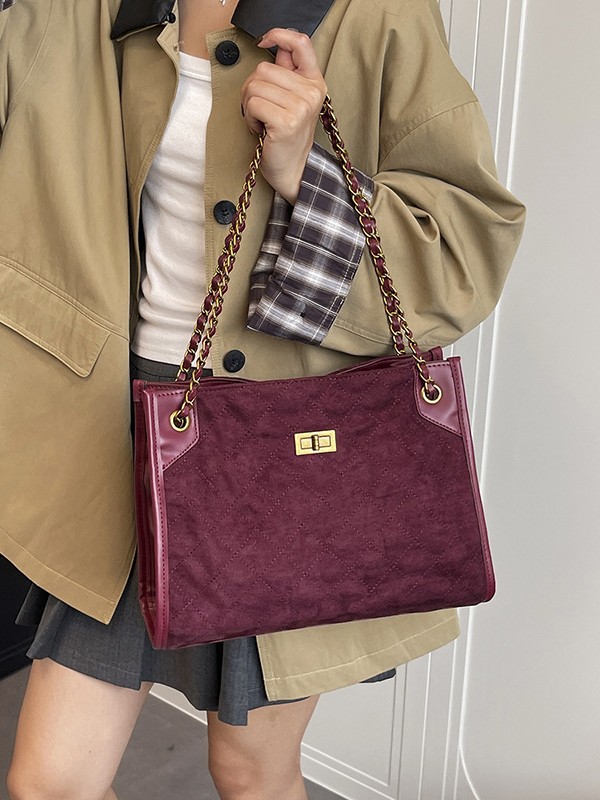 Vagabundo de moda de alta calidad cadena de tela de hombro bolso de doble propósito de mujer ocio de gran capacidad bolsa de viaje