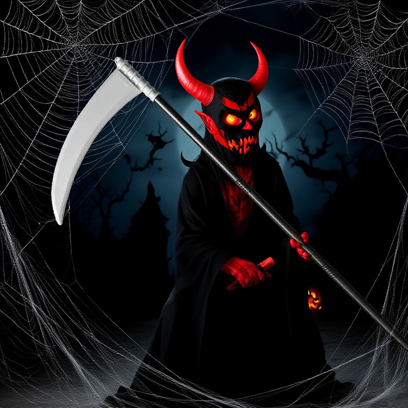 Juguetes de Halloween armas simuladoras hachas de muerte falce diablo horquilla tres secciones cosplay props