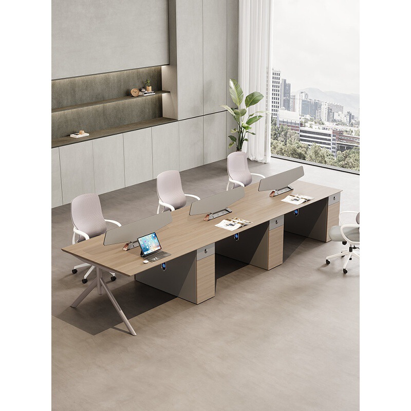 Gechuang Shenzhen Office Furniture Factory Office Desk and Chair Set, Simple Modern Staff Desk, Employee Desk and Chair Set 2/4/