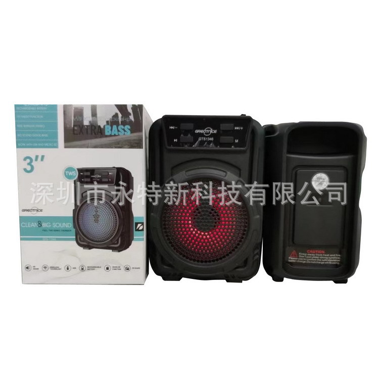 Altavoz Bluetooth portátil de 3 pulgadas, modelo GTS-1346