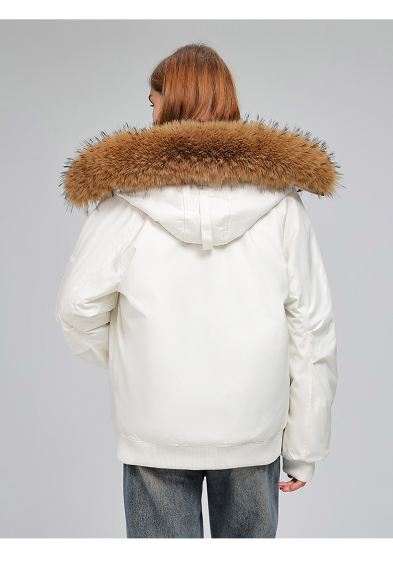 Wasserabweisende Pufferjacke für Herren/Damen – Wintermantel mit Kapuze und abnehmbarem Waschbärpelzbesatz (S-XXL) – Skifahren & Pendeln in der Stadt_voghion.com