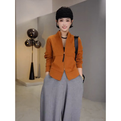 韩系简约双拉链立领卫衣外套女2025秋季新款气质休闲百搭显瘦上衣