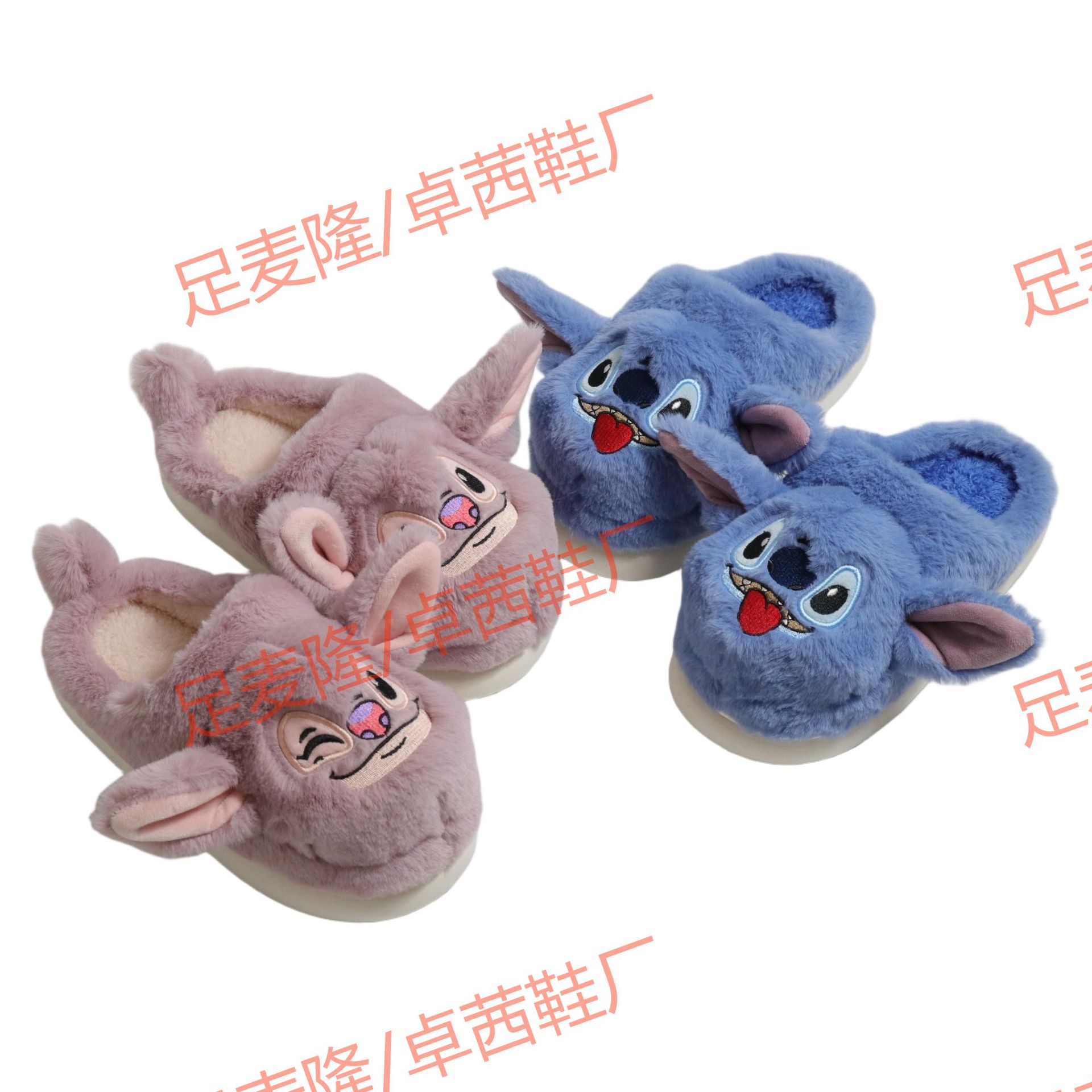 Zapatillas de dibujos animados personalizadas transfronterizas de orejas grandes para hombres y mujeres zapatillas de algodón cálido