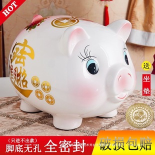 Ceramic Piggy Bank, Only in and Out, Adult Girl Heart, Kidsren's Cheap and Cute Piggy Bank, Large Capacity Banknotes