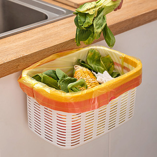 Kitchen Hand Basket Garbage Artifact Storage Hanging Basket Spice Bottle Scallion and Ginger Storage Cabinet Cabinet Door Hanger Hanging Basket