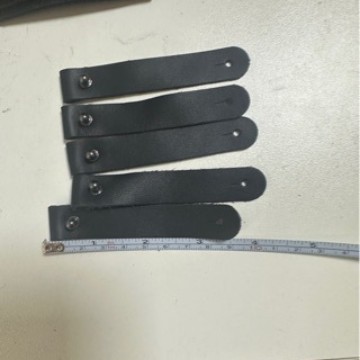 跨境皮扣扎带皮质耳机束线绑带数据线收纳集线绑线带电源P型绕线