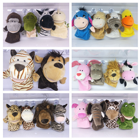 Estación independiente transfronteriza 24cm marioneta de mano de peluche juguete de felpa boca móvil de apertura abdominal palabras padre-hijo guantes de narración de cuentos