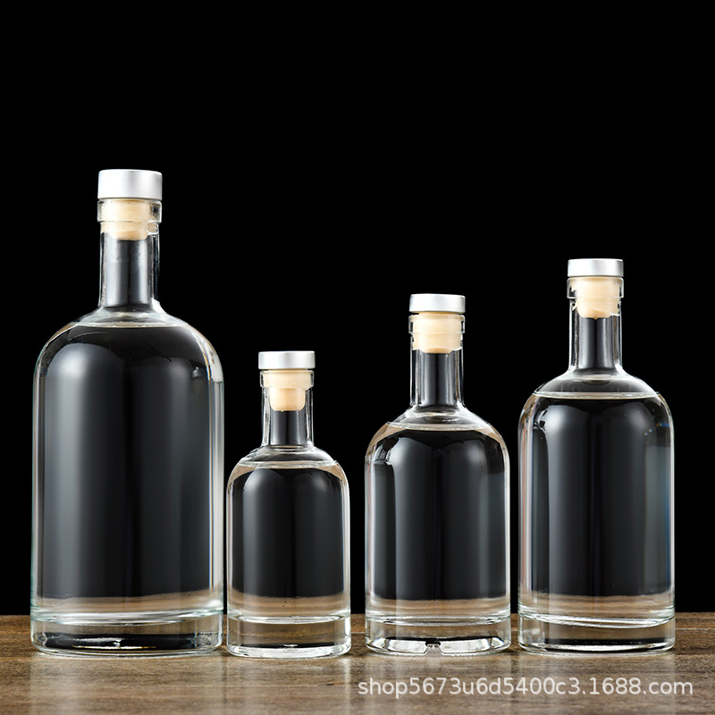 Embalaje de vino vodka vacío botella de vino de fruta vidrio transparente engrosado botella de vino de hielo esmerilado caja de regalo de embalaje de vino blanco