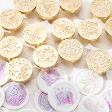 新品火漆印章 黄铜印章 音乐音符和英文字装饰婚礼印章礼品信封口