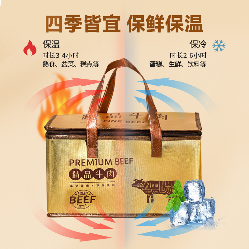 加厚大容量牛羊肉保冷袋匹配3号4号5号泡沫箱海鲜专用保温袋铝箔|undefined