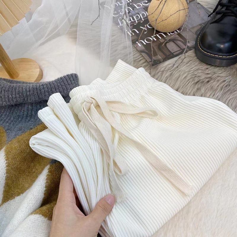 Pantalones de piernas anchas de hueso de serpiente para mujeres de verano, cintura alta y suelta, pantalones casuales rectos de seda de hielo, pantalones de trapazo delgados