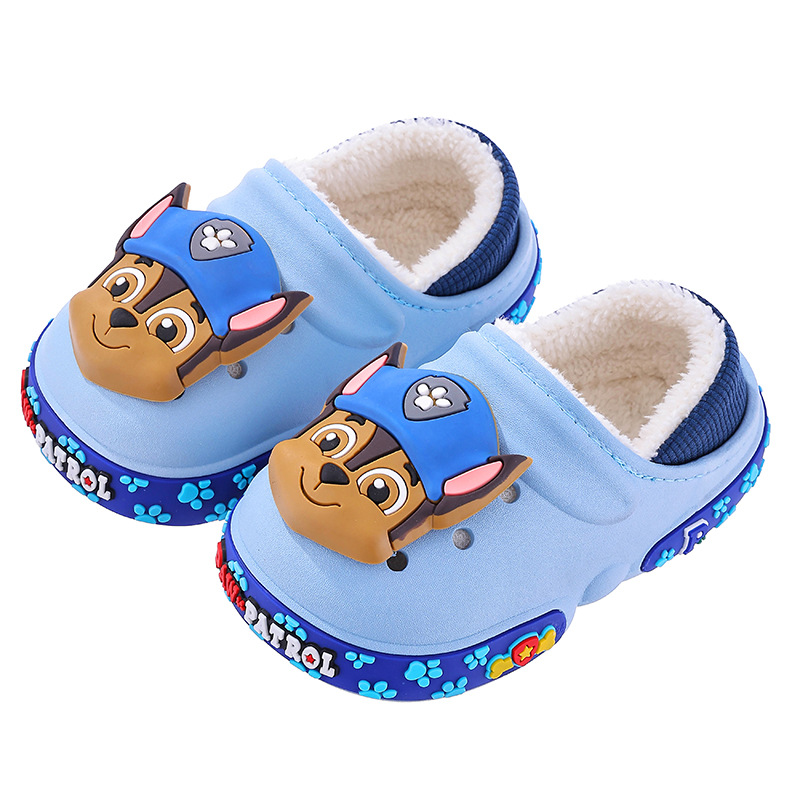 Zapatillas de algodón para niños de invierno para niños, niñas y niños, calentamiento de terciopelo impermeable, zapatos de talón de algodón para niños