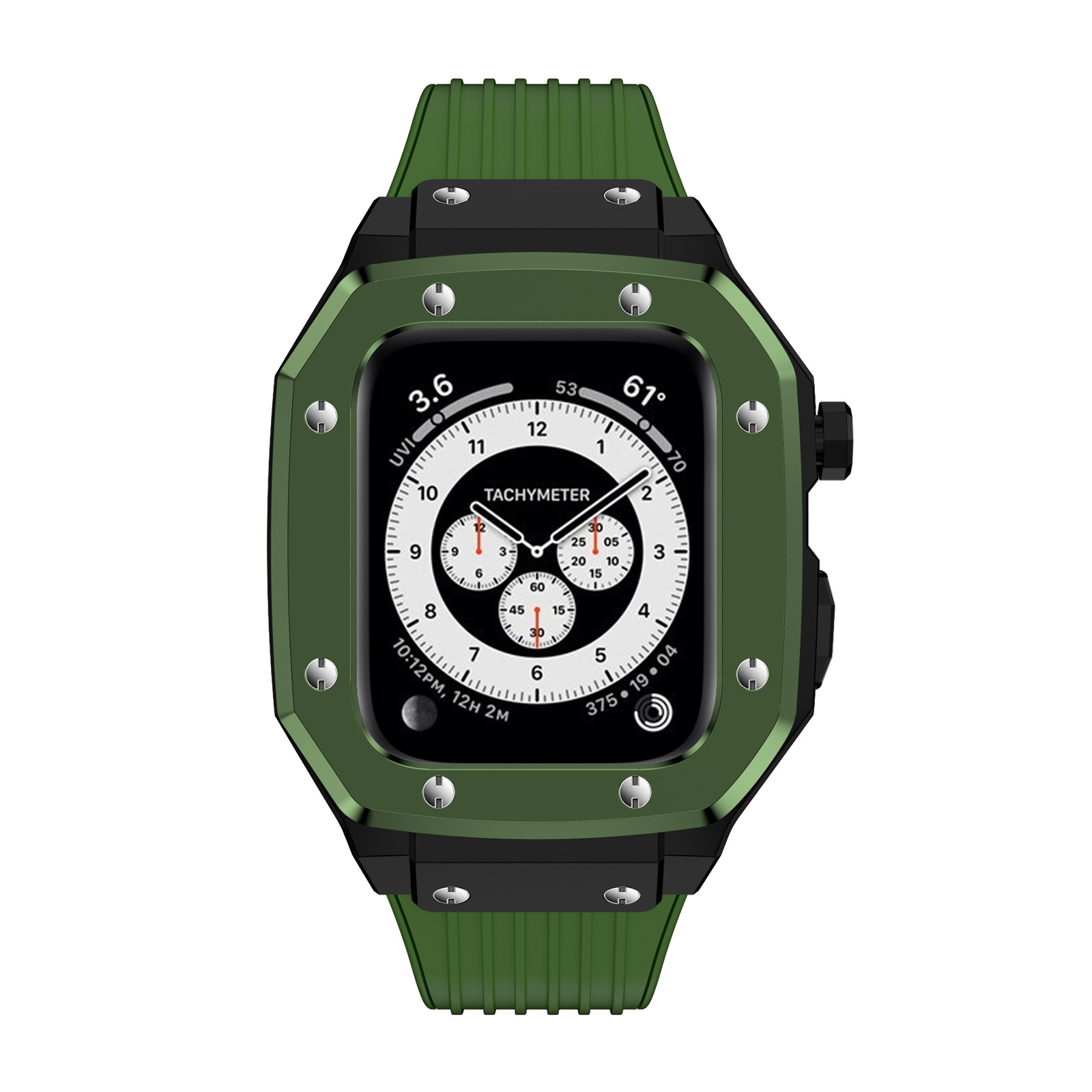 G19适用apple watch7苹果手表带理查德改装金属硅胶一体铠甲套装详情40
