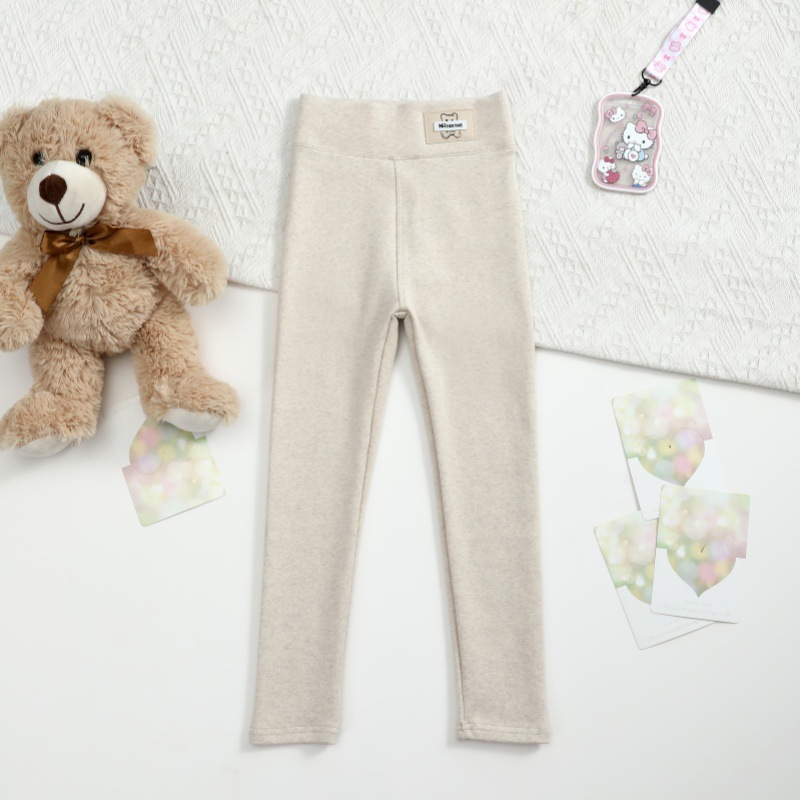 Niña primavera y otoño leggings niños primavera pantalones de algodón abrasivos niñas de cintura alta pantalones de estilo extranjero bebé