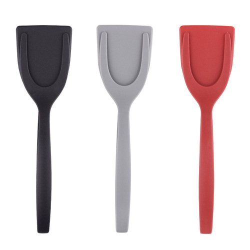 High-temperature resistant nylon pan turner and food tongs two-in-one pan fish turner and steak tongs bread tongs outdoor barbecue meat tongs