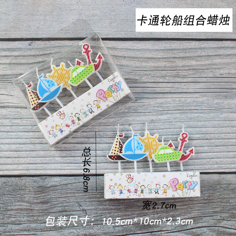 Vela de cumpleaños de dibujos animados al por mayor popular fiesta de flores oso dinosaurio donut cara sonriente vela de pastel para niños