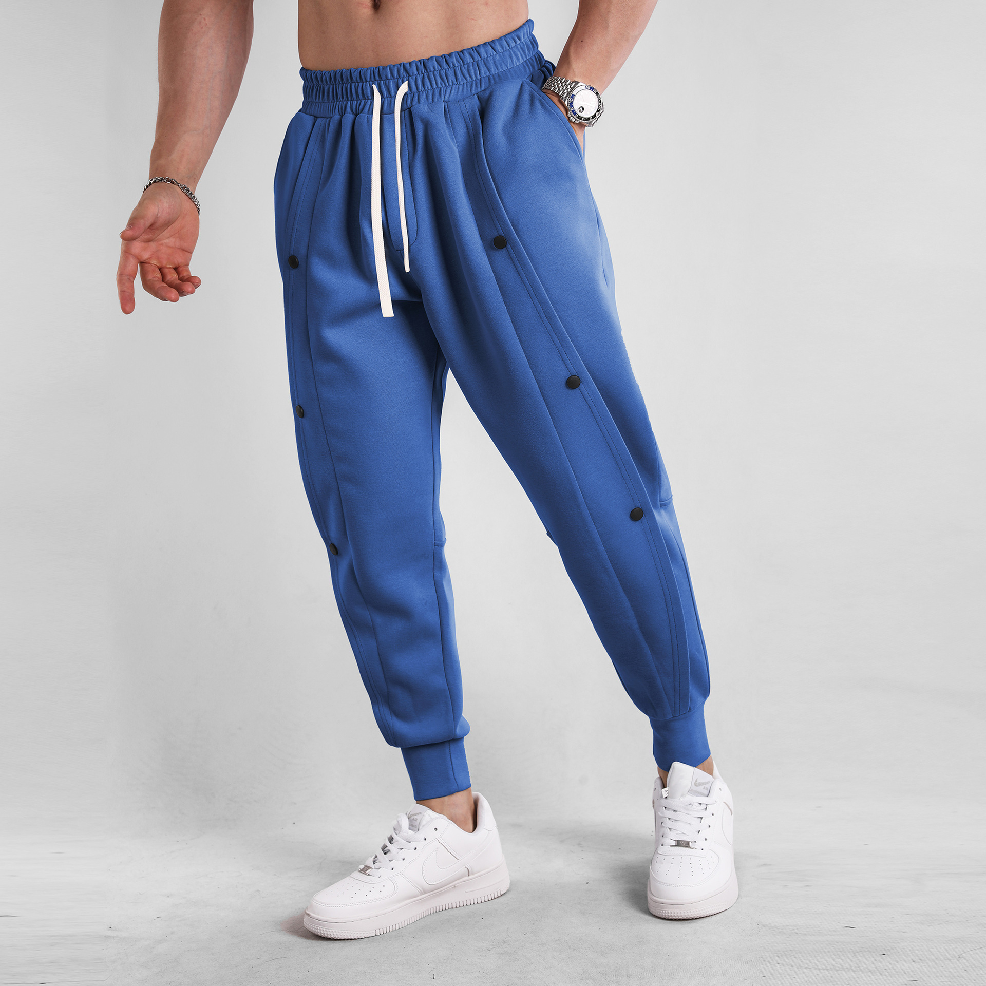 Engrosada primavera y otoño chaqueta de manga larga de los hombres simple cardigan traje casual más tamaño pantalones al aire libre con cuello en V nueva moda