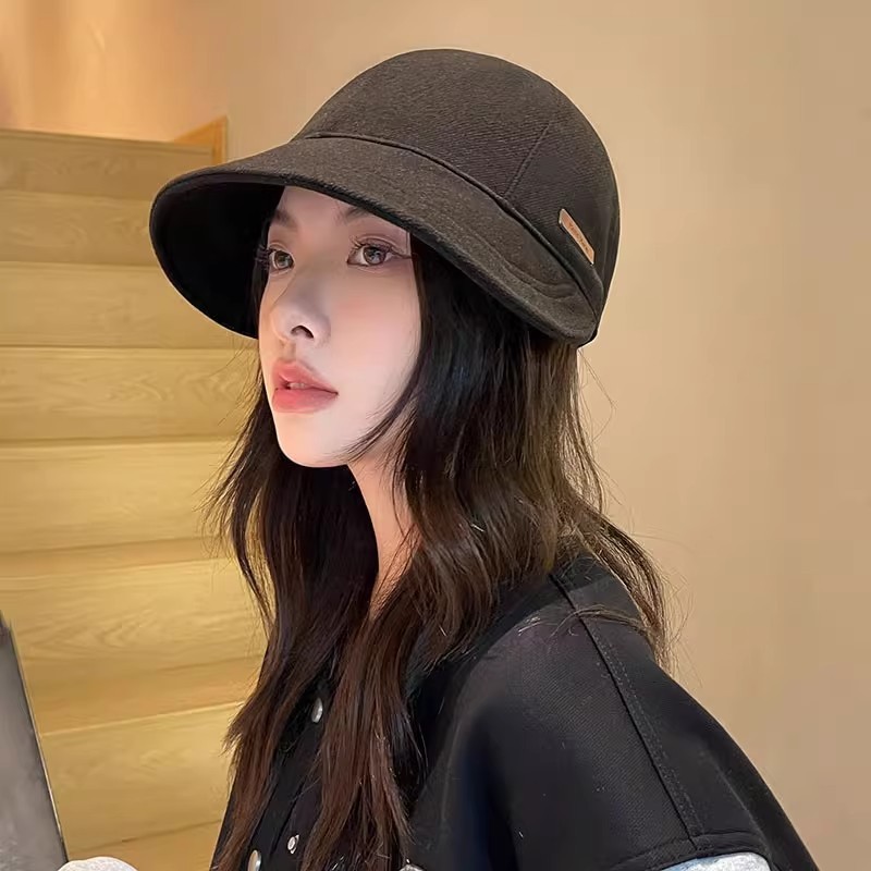 赵露思同款防晒帽子女春秋新款百搭休闲大头围加宽檐显脸小遮阳帽|undefined
