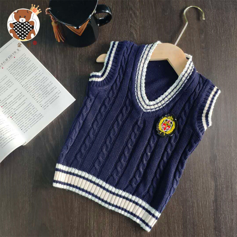 Un chaleco infantil de punto [Jin Yong] chaleco de primavera, otoño y invierno para estudiantes chaleco de ropa para niños y niñas