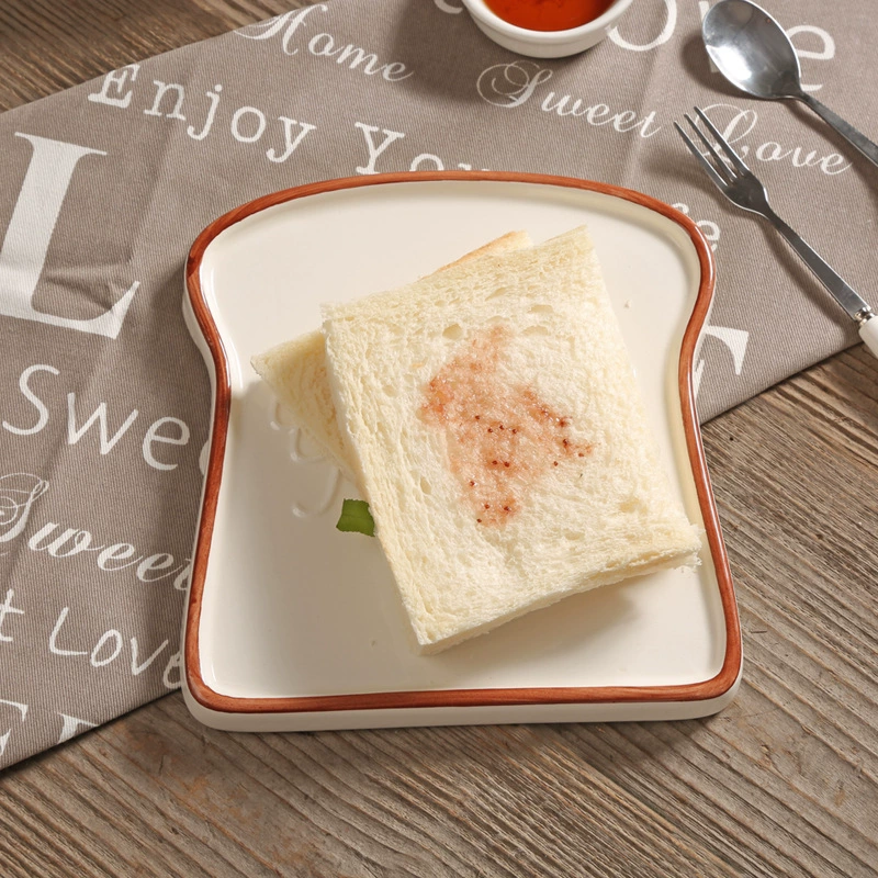 Creative Bread Plate Food Date Ceramic Ping Disk Home Disk Caudi Caudi Sushi Bencs Drive Dumpling Personalized Toast Personal Disk