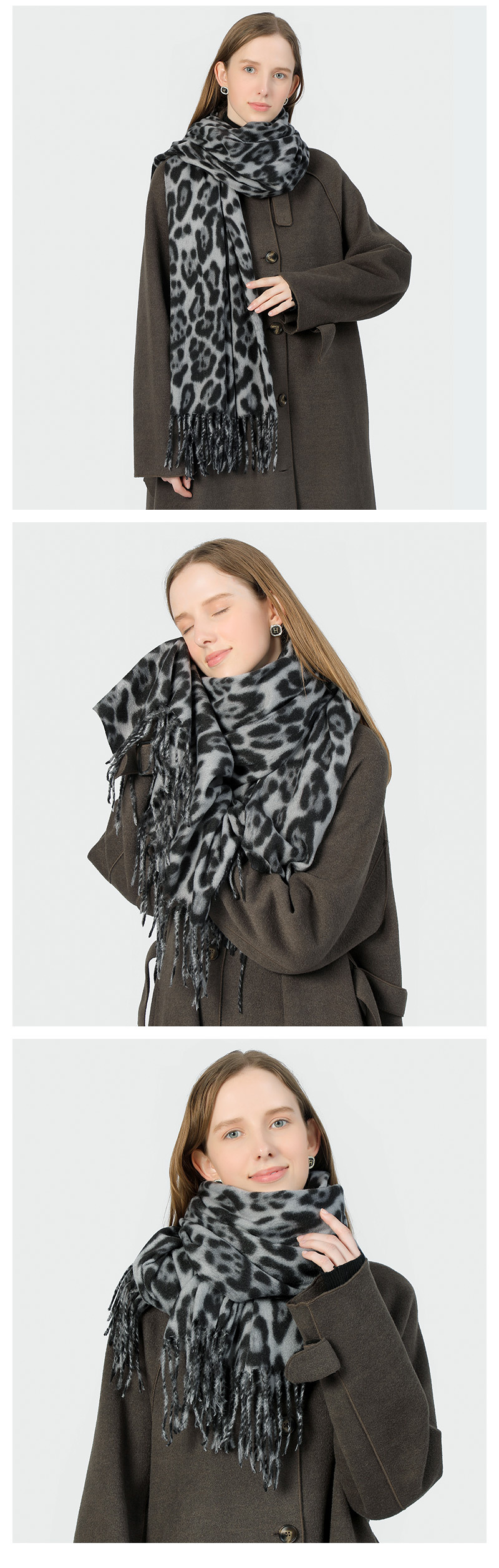 Sciarpa leopardata autunno inverno nuova da donna calda e versatile collo comodo e alla moda imitazione cashmere_voghion.com