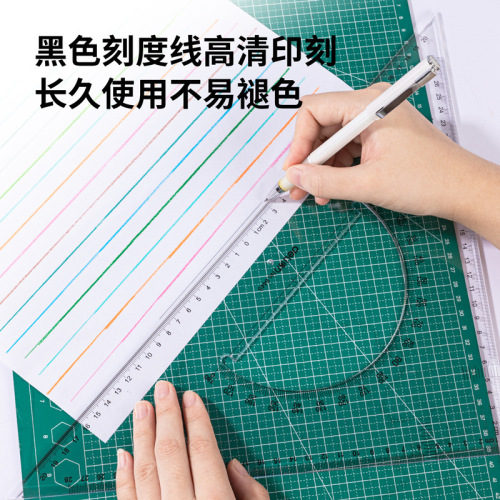 Deli 6445 triangle plate set 43cm equilateral triangle plate large triangle plate protractor drawing set ruler wholesale
