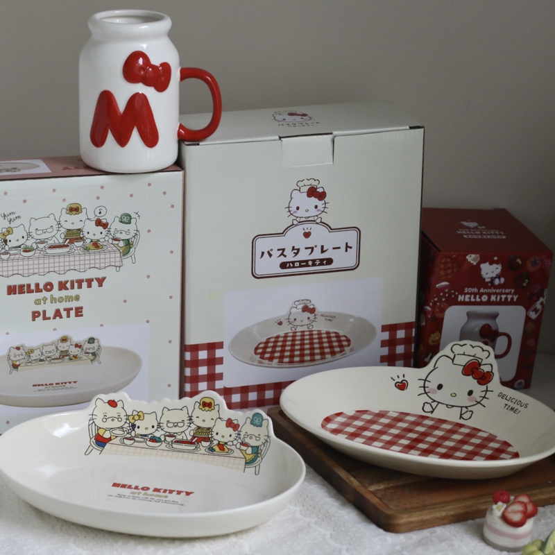 新日本HELLO KITTY厨师凯蒂猫全家陶瓷椭圆深盘闺蜜伴手礼物|undefined