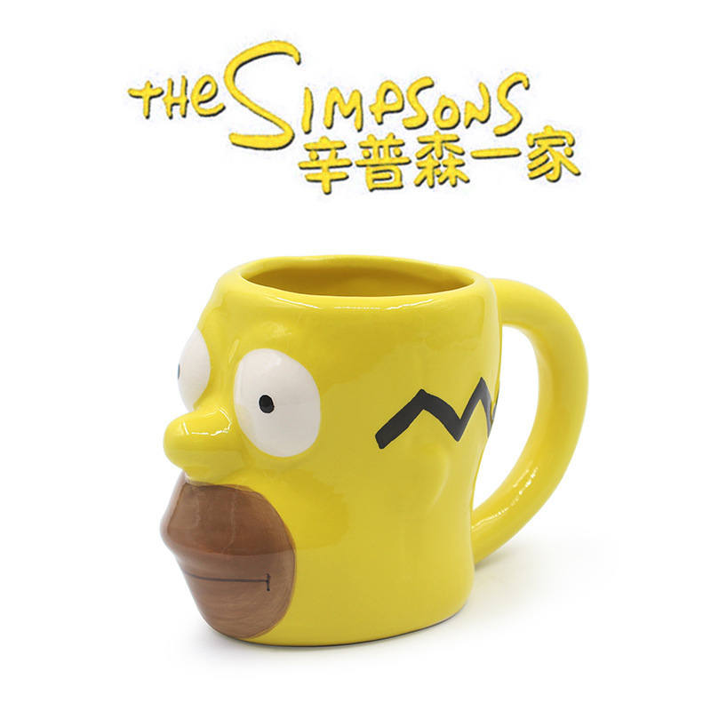 Cartoon Simpson una taza de cerámica 3D taza de dibujos animados personalidades extrañas amigos regalos