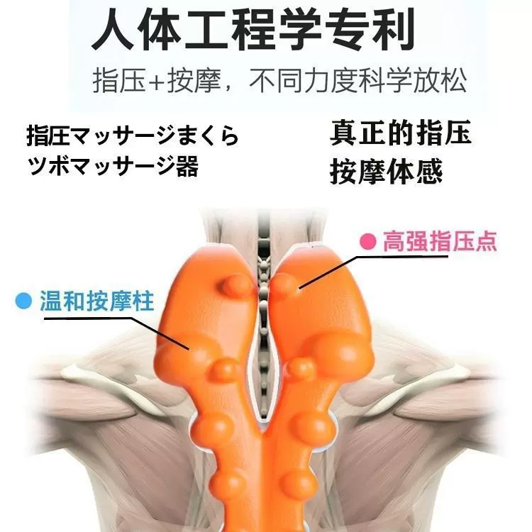 现货螃蟹夹颈椎按摩指压枕富贵包矫正器颈部舒缓架脖子肩膀腰椎枕