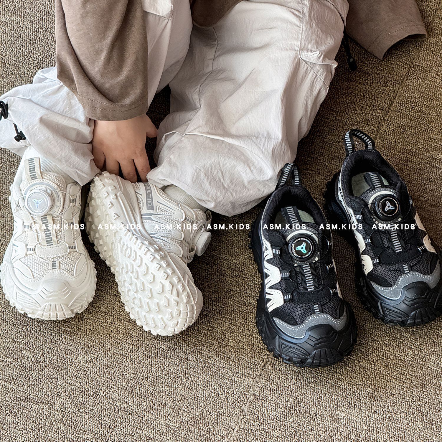 Mengmeng Children's Shoes 2024 Autumn New Rotating Buckle Solid Color Children's sneaker Breathable Lightweight Fashion Casual Shoes