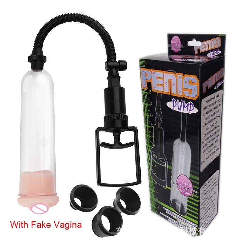 Manual Pull Rod Penis Pump Trainer Male Negative Pressure Vacuum Stretching Erection Enlarger Airplane Cup Adult Supplies