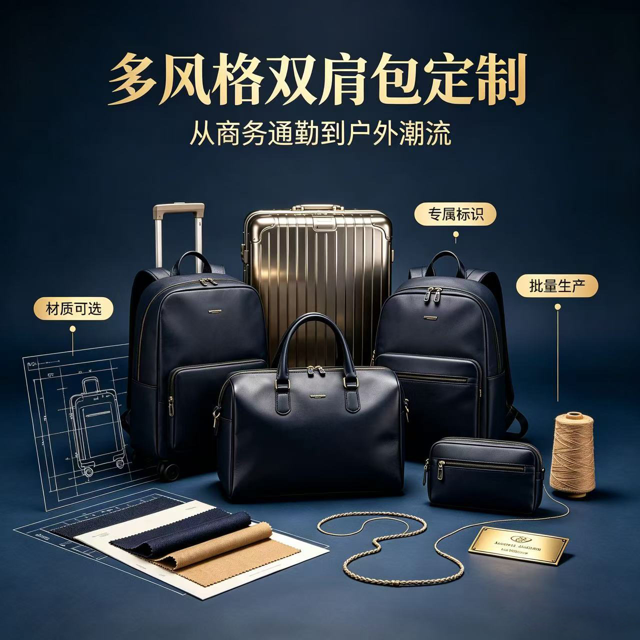 OEM ODM箱包工厂 双肩包旅行包托特包行李箱来图定制跨境企业团建