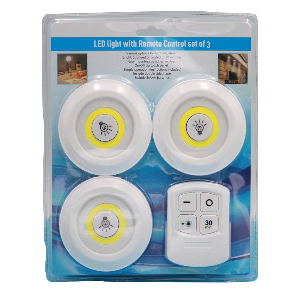 Luz COB con sensor y control remoto, lámpara nocturna para dormitorio o armario, modelo transfronterizo