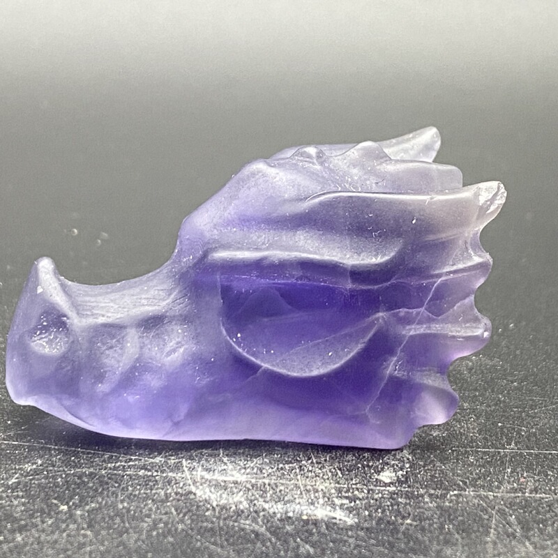 天然萤石狼头精品水晶手工雕刻件桌面摆件手工雕刻件装饰 图 4