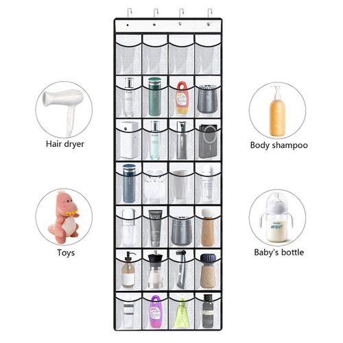 Cross-border new 24-grid rear storage hanging bag, hanging shoe storage bag, TEMU best-selling multi-layer storage bag