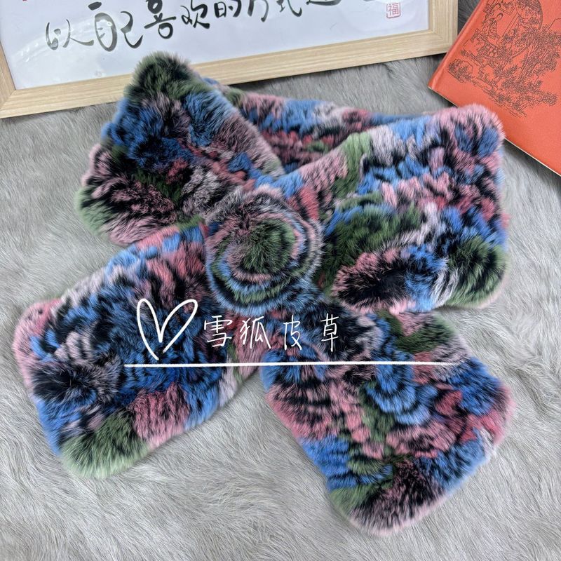 獭兔毛围巾双面围脖加厚保暖男女秋冬季毛领百搭保真皮草防风脖套|undefined