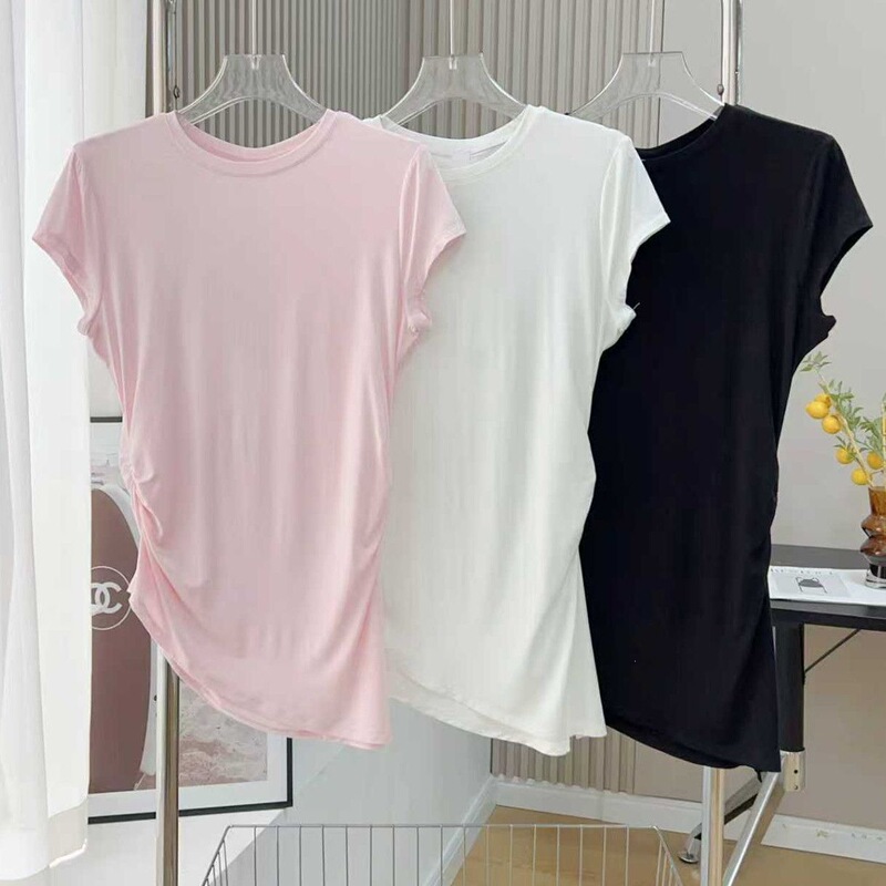 Slim Fit and Flattering Women's New Summer Round Neck Short-Sleeve T-Shirt, Lightweight Modal, Stretchy and Comfortable for Fitness and Sports