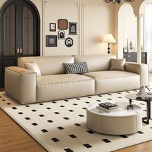 意式轻奢沙发客厅小户型直排科技布豆腐块出租房家用现代简约沙发