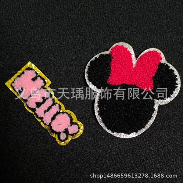 Cute girly fun and quirky long Hello Kitty fringe hair sticker with towel embroidery and soft cute bow cartoon hair accessory