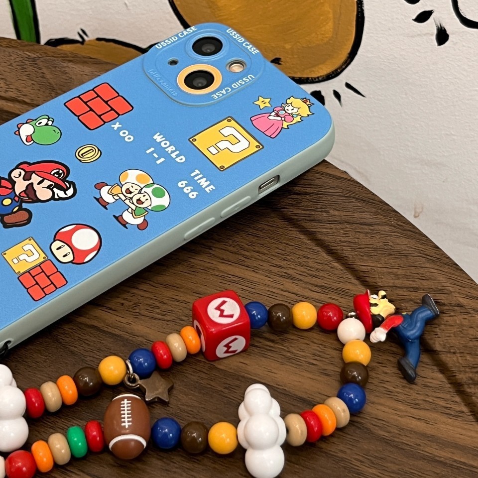 Azul Mario Apple 16 nuevo iPhone 17 apoyos de espejo 17 aire pro caso suave image 4