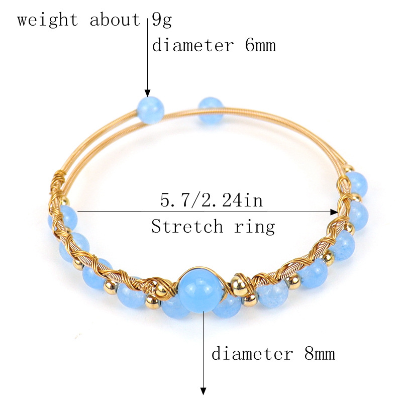 Fashion Geometric Copper Plating Natural Stone Bangle 1 Piece