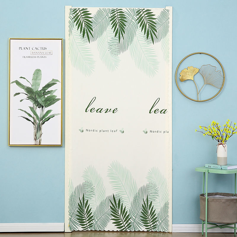 Punch-free Household Fabric Door Curtain Kitchen Bathroom Living Room Partition Curtain Bedroom Air-conditioning Curtain Mosquito-proof Shading Door Curtain