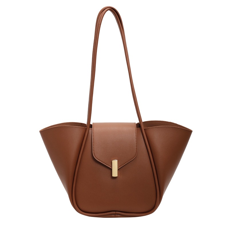 Bolso de cubo de gran capacidad explosivo transfronterizo para mujer 2025 nuevo bolso de hombro casual simple bolso de viaje de cuero suave