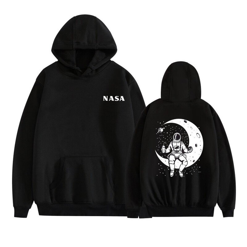 Cross-border foreign trade hot sale NASA space hooded men's and women's casual sports pocket sweater wholesale