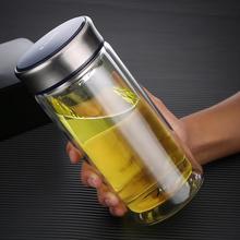 富光X1501雙層健牌玻璃大容量水杯便攜帶把大號泡茶帶蓋加厚茶杯