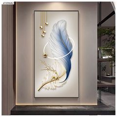 玄関ホール装飾絵画モダンライト高級廊下通路吊り絵画垂直バージョン雰囲気リビングルーム背景壁壁画フレーム付き