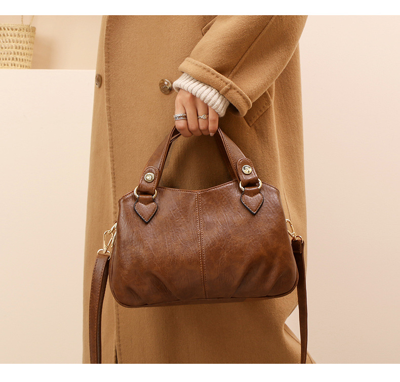 Retro Soft Leather Large Capacity Shoulder Crossbody Women's Handbag Small Bag_voghion.com