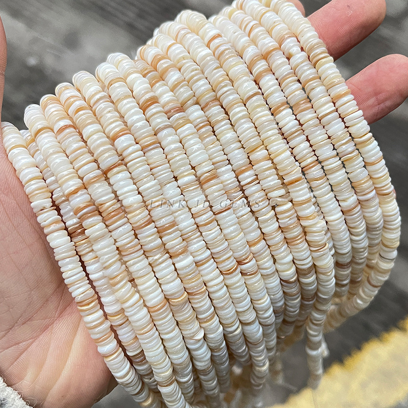 結晶徳宝飾品6 * 2mm天然淡水貝殻円形スペーサビーズ散珠diy宝飾品現物卸売り|undefined