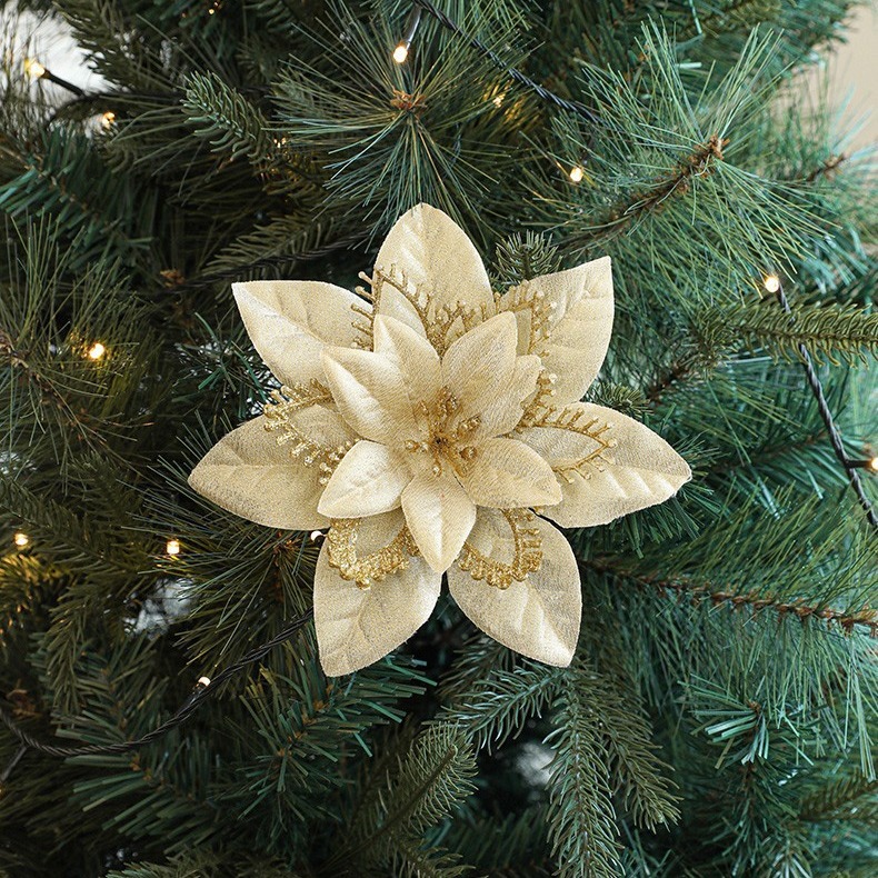 Nuevo árbol de Navidad decoración simulación flores de Navidad DIY tres capas festivales tridimensionales diseño de atmósfera de Navidad simulación flores